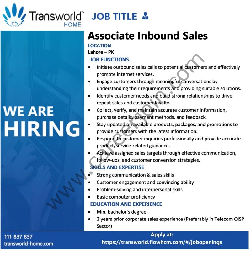 Transworld Home Jobs Associate Inbound Sales 1