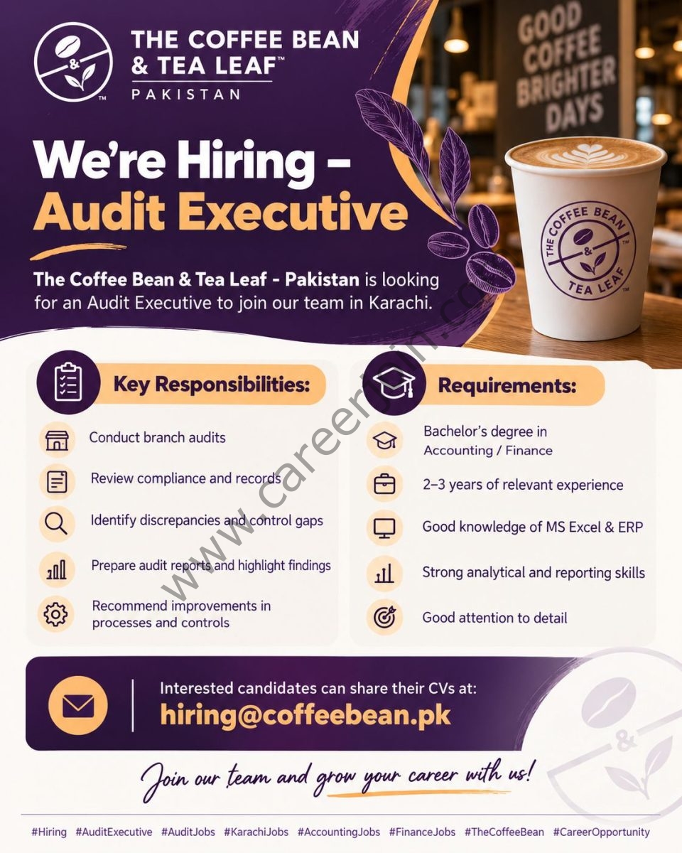 The Coffee Bean & Tea Leaf Pakistan Jobs Audit Executive 1
