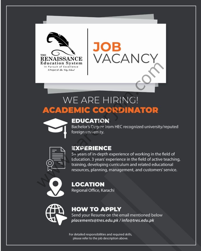 The Renaissance Education System (TRES) Jobs Academic Coordinator 1