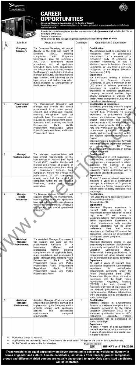 TransKarachi Jobs 18 September 2026 Dawn 1