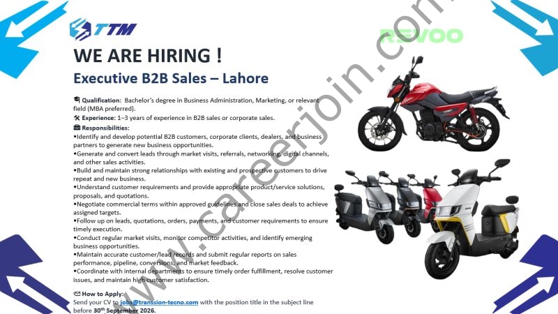 Transsion Tecno Motors Jobs Executive B2B Sales 1