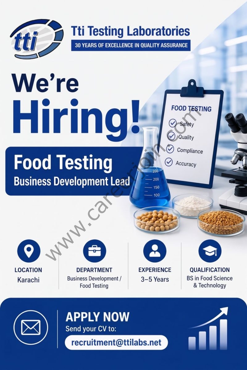 Tti Testing Laboratories Jobs Food Testing Business Development Lead 1