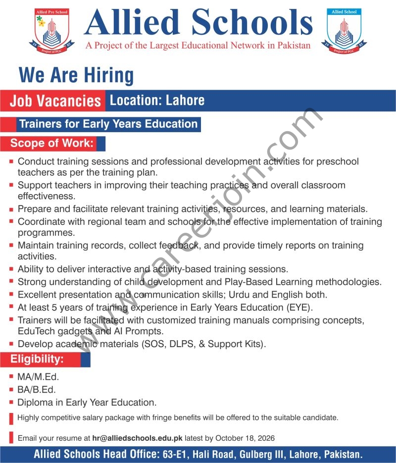 Allied Schools Jobs Trainers 1