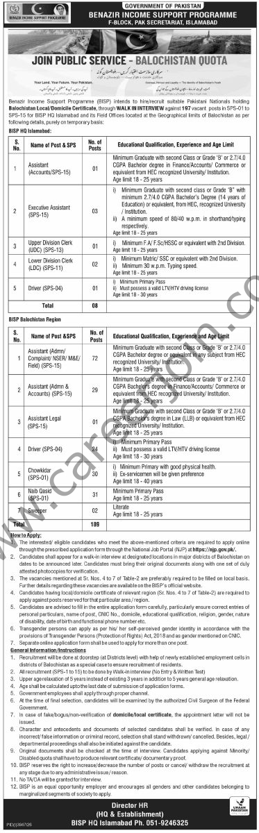 Benazir Income Support Programme BISP Jobs 29 October 2026 Dawn 1