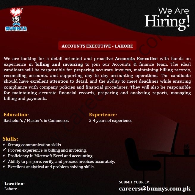 Bunny's Limited Jobs Accounts Executive 1