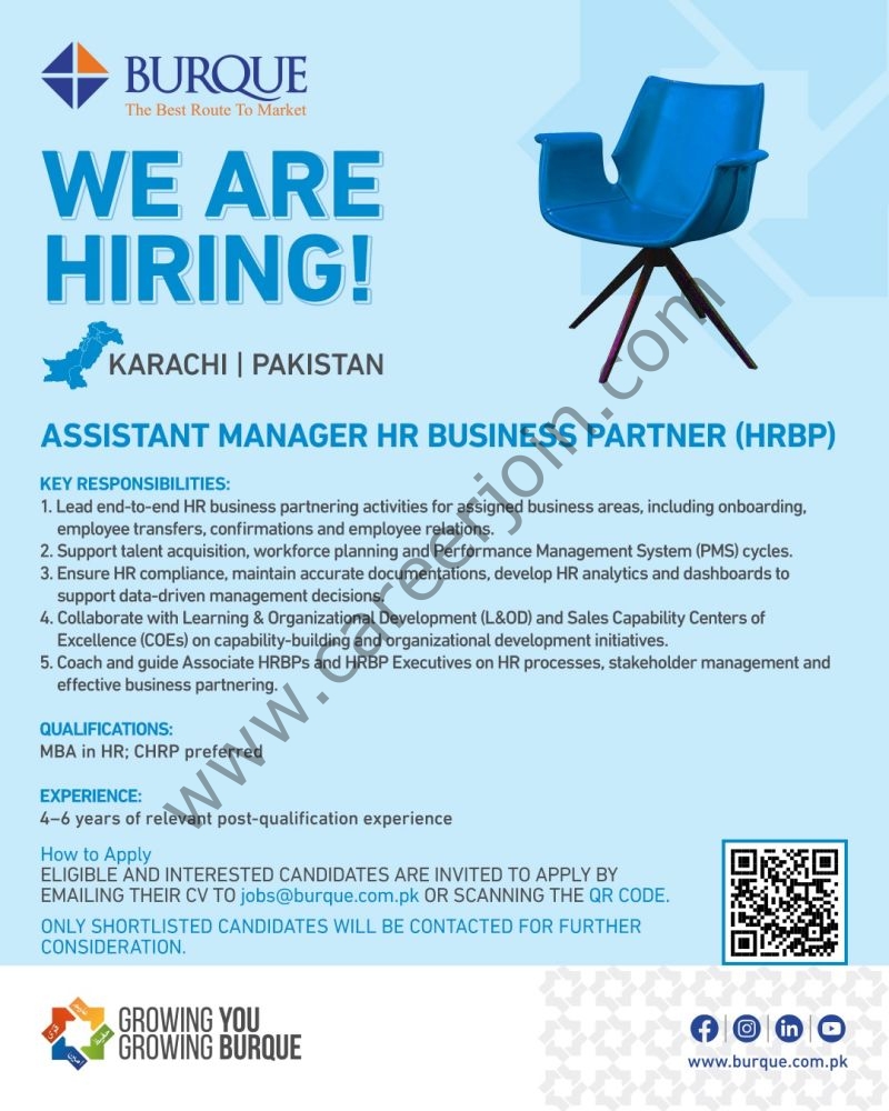 Burque Corporation Limited Jobs Assistant Manager HR Business Partner HRBP 1
