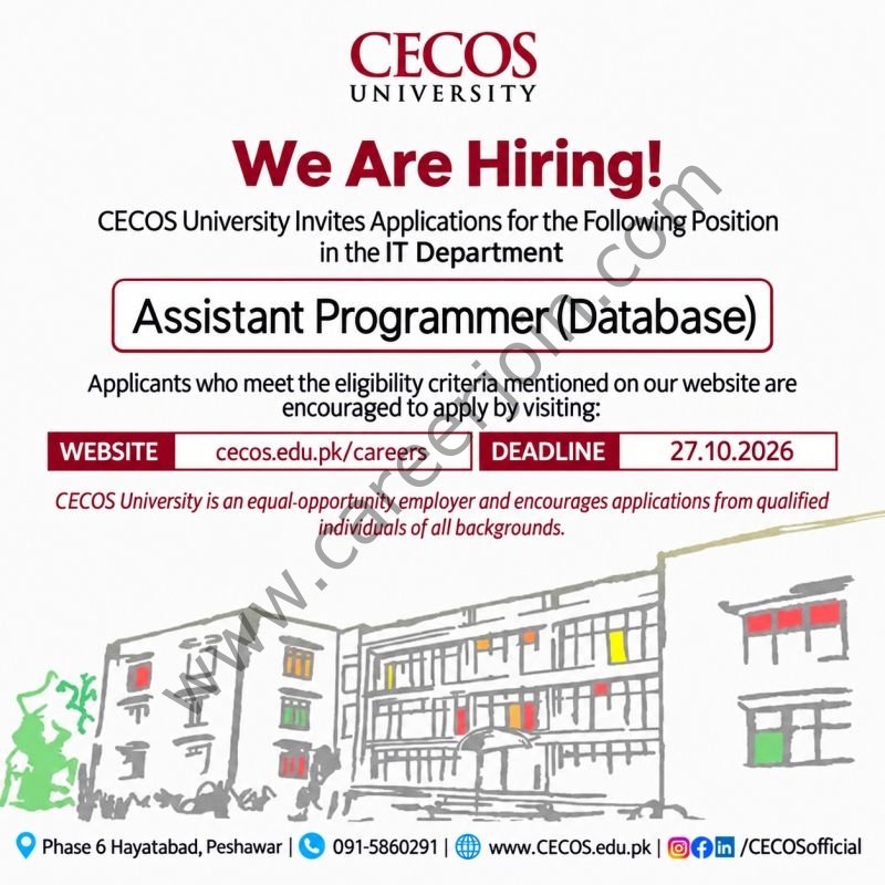 CECOS University Jobs Assistant Programmer (Database) 1