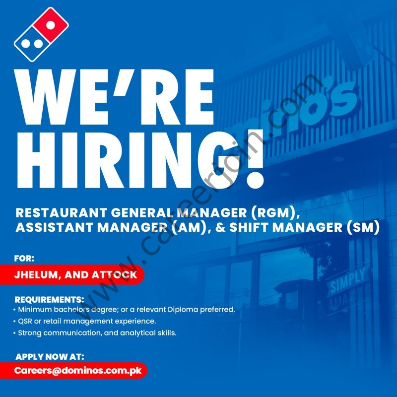 Domino's Pizza Pakistan Jobs October 2026 1