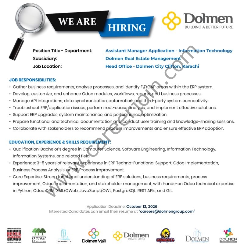 Dolmen Group Jobs Assistant Manager Application 1