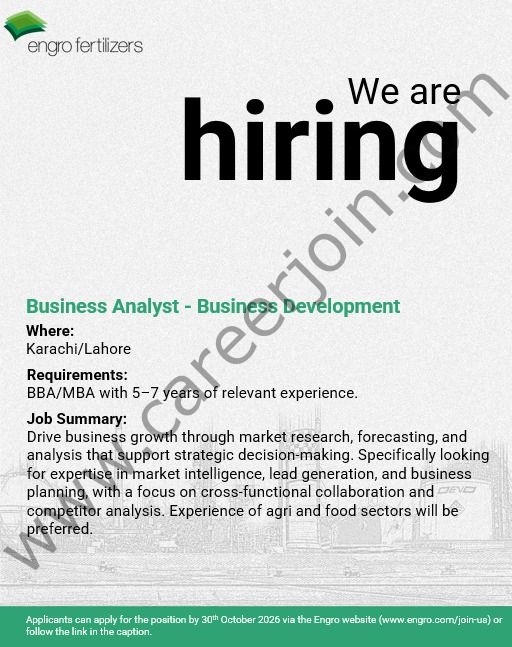 Engro Fertilizers Jobs Business Analyst Business Development 1