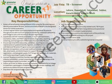 Greenstar Social Marketing Pakistan Jobs October 2026 4