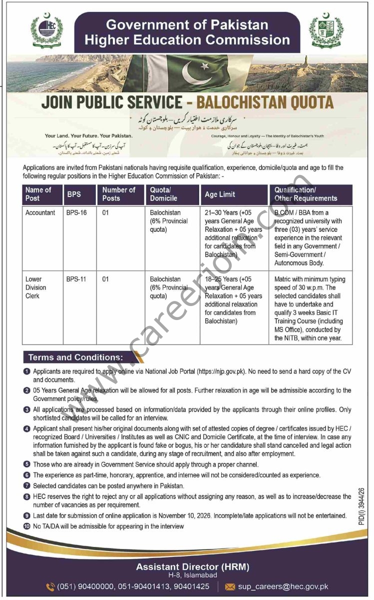 Higher Education Commission HEC Jobs 29 October 2026 Dawn 1