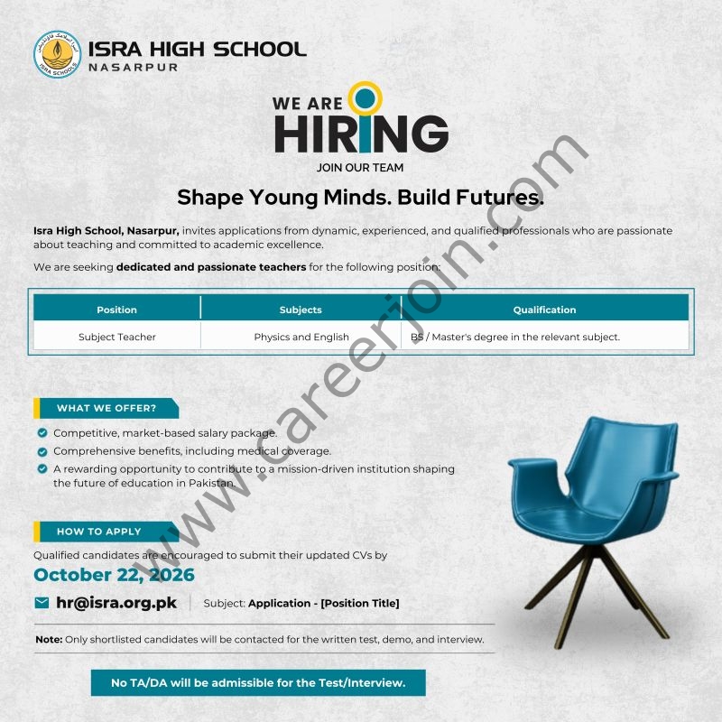 Isra High School Jobs October 2026 2