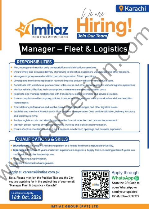 Imtiaz Group Jobs 08 October 2026 01 1