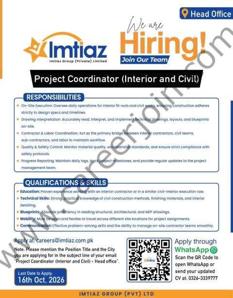 Imtiaz Group Jobs 08 October 2026 05 1