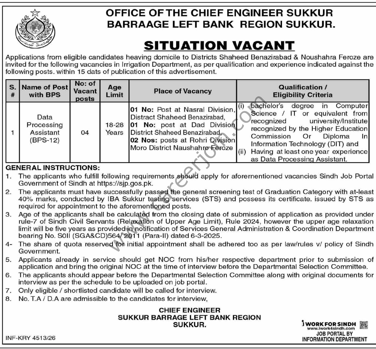 Irrigation Department Sindh Jobs 10 October 2026 Dawn 02 1