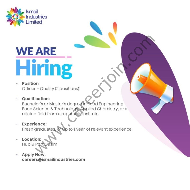 Ismail Industries Limited Jobs Officer Quality 1