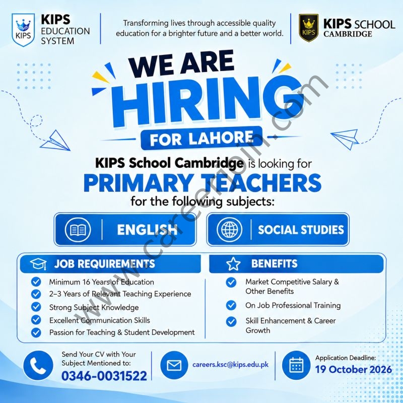 KIPS School Cambridge Jobs Primary Teachers 1