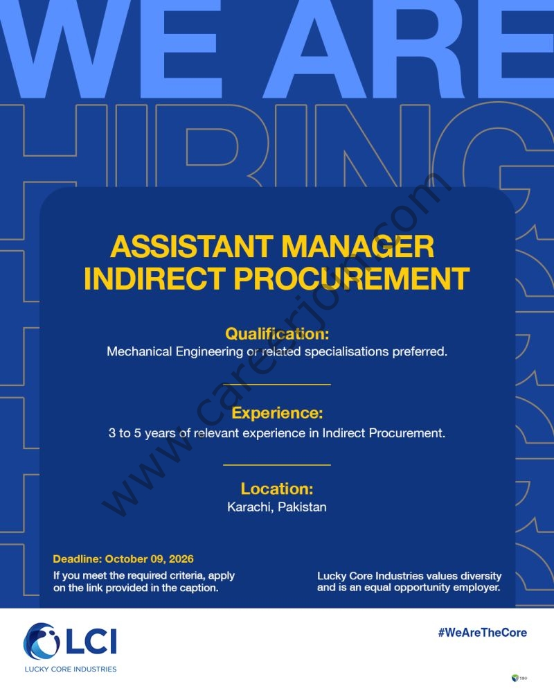 Lucky Core Industries Limited LCI Jobs Assistant Manager Indirect Procurement 1