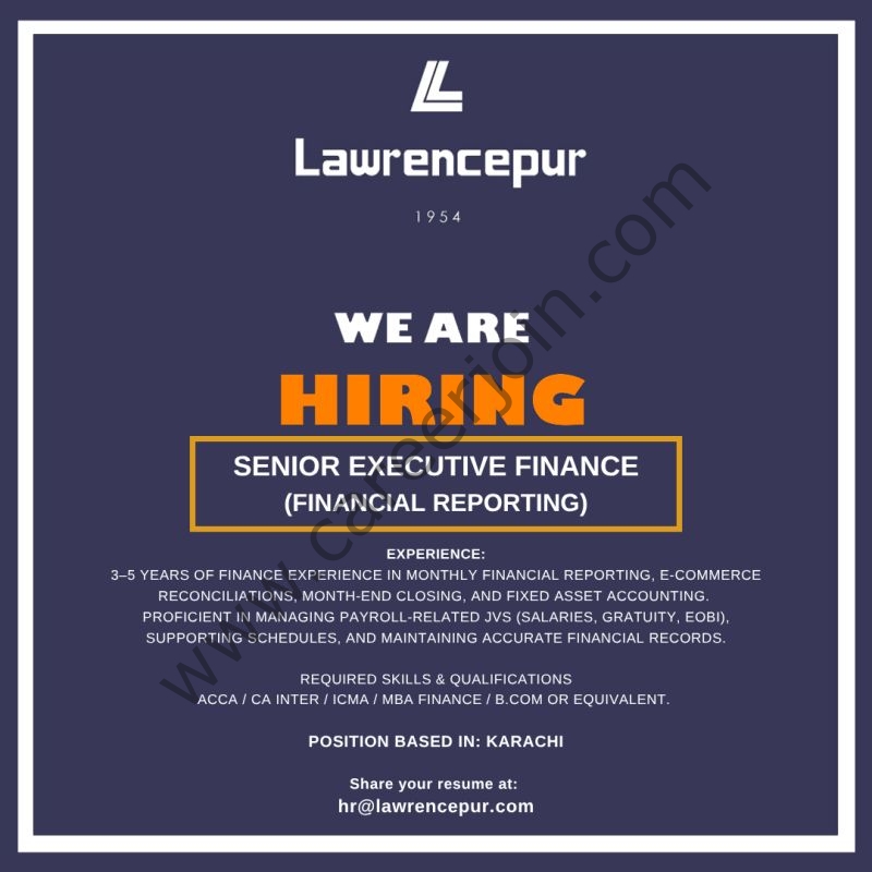 Lawrencepur Pakistan Jobs October 2026 2