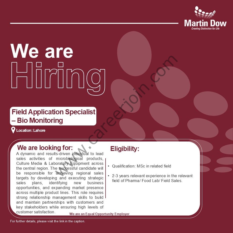 Martin Dow Specialities Jobs Field Application Specialist Bio Monitoring 1