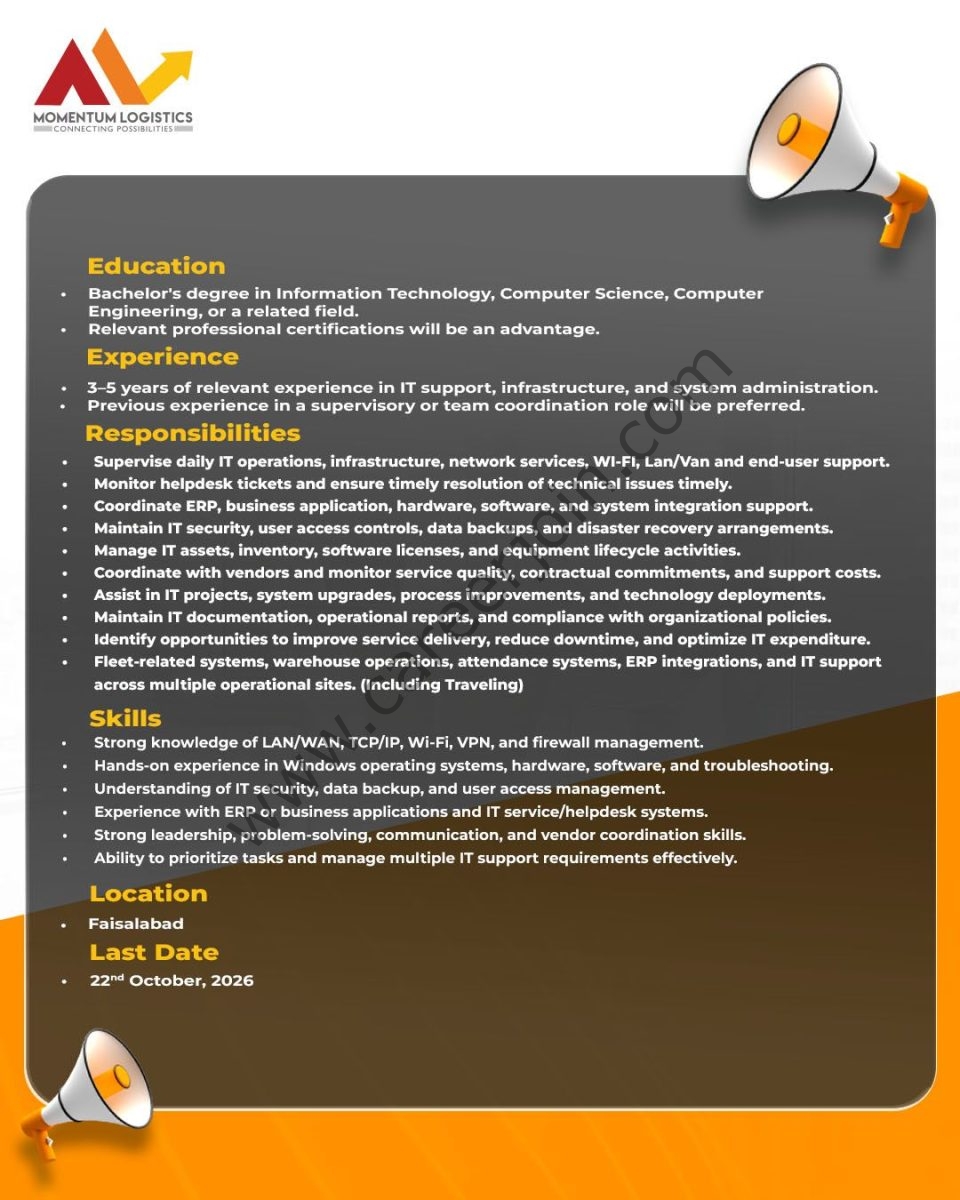 Momentum Logistics Jobs IT Supervisor 2