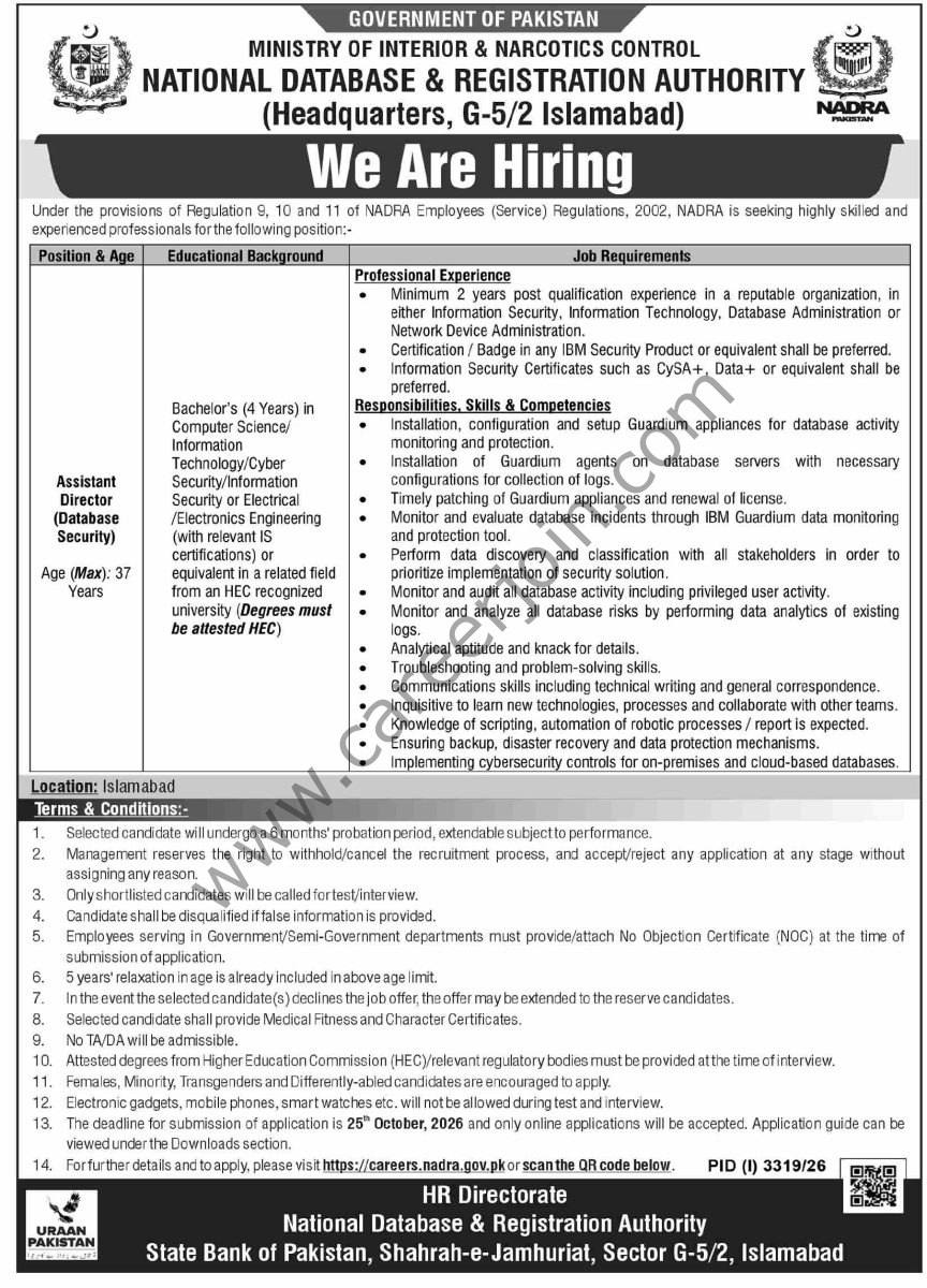NADRA Jobs 11 October 2026 Dawn 1
