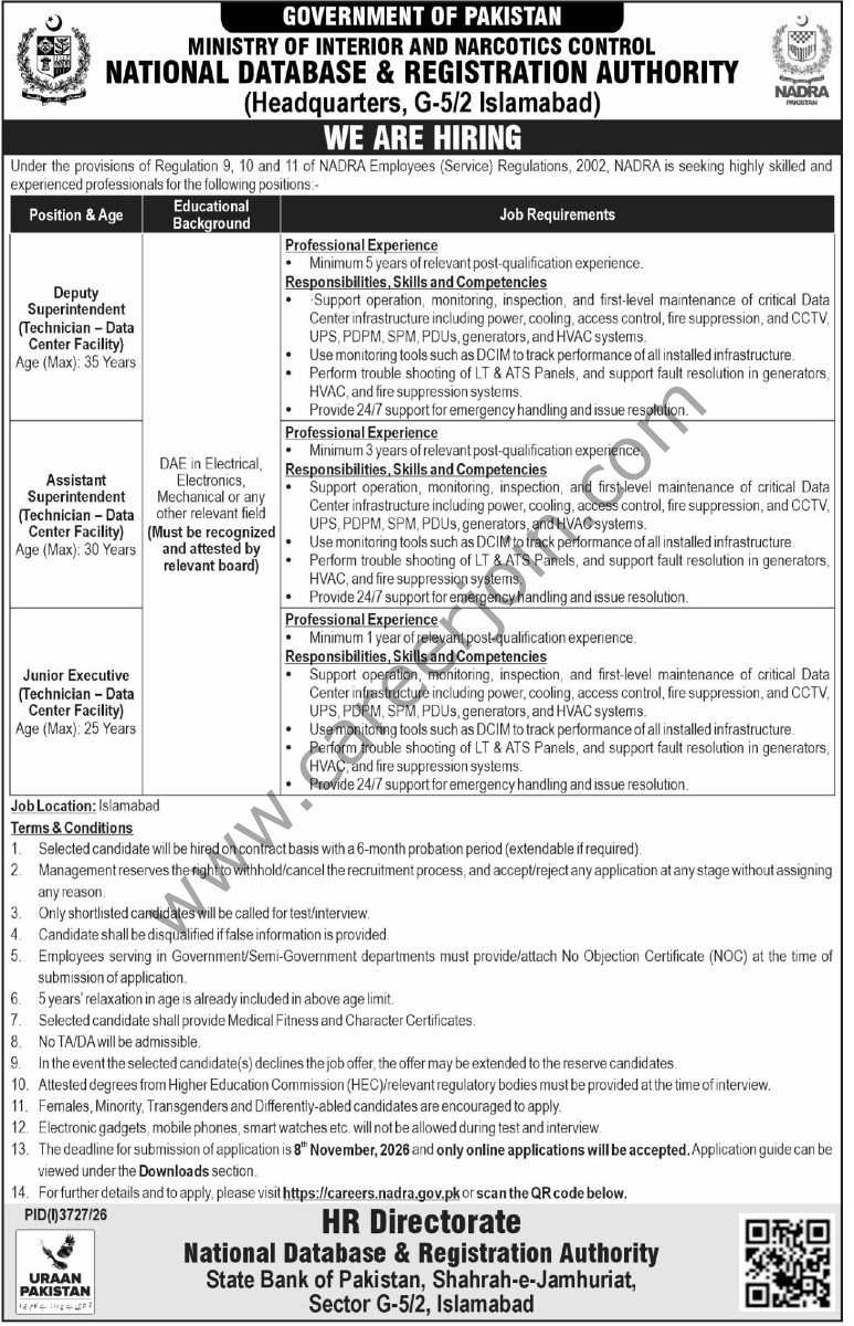 NADRA Jobs 25 October 2026 Express Tribune 1