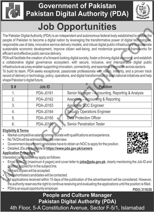 Pakistan Digital Authority PDA Jobs 04 October 2026 Jang 1