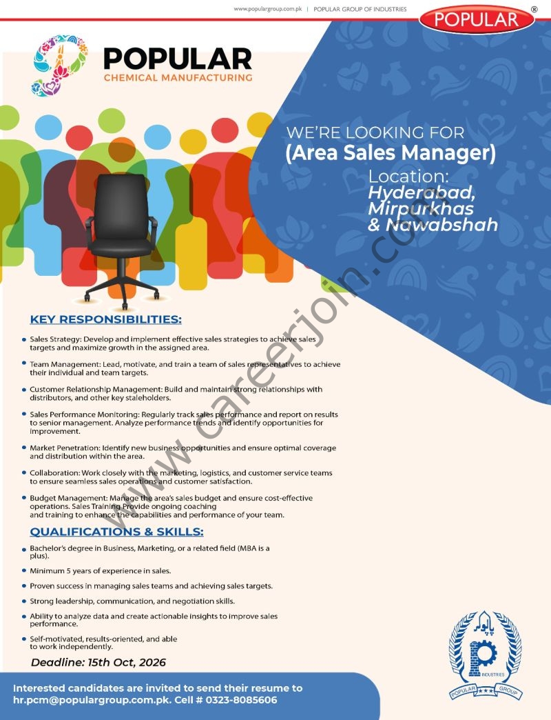 Popular Chemical Manufacturing Jobs Area Sales Manager 1