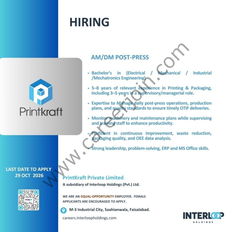 Printkraft Pvt Ltd Jobs AM/DM Post Press 1