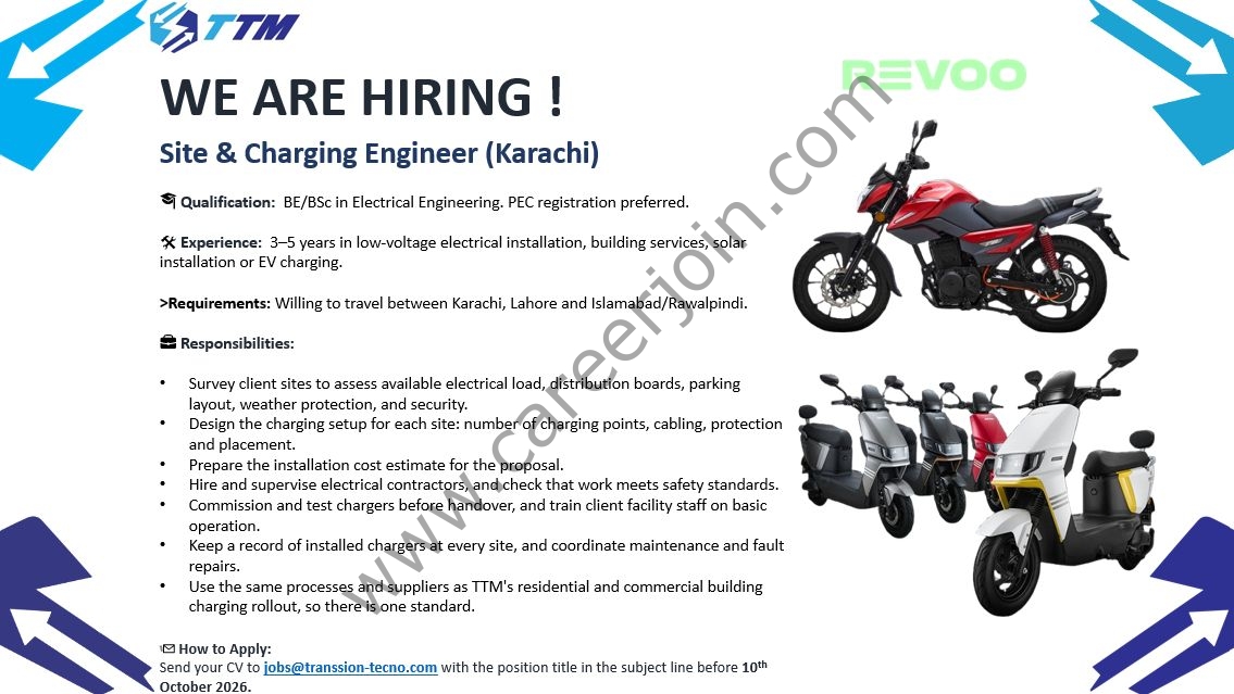 Transsion Tecno Motors Jobs Site & Charging Engineer 1