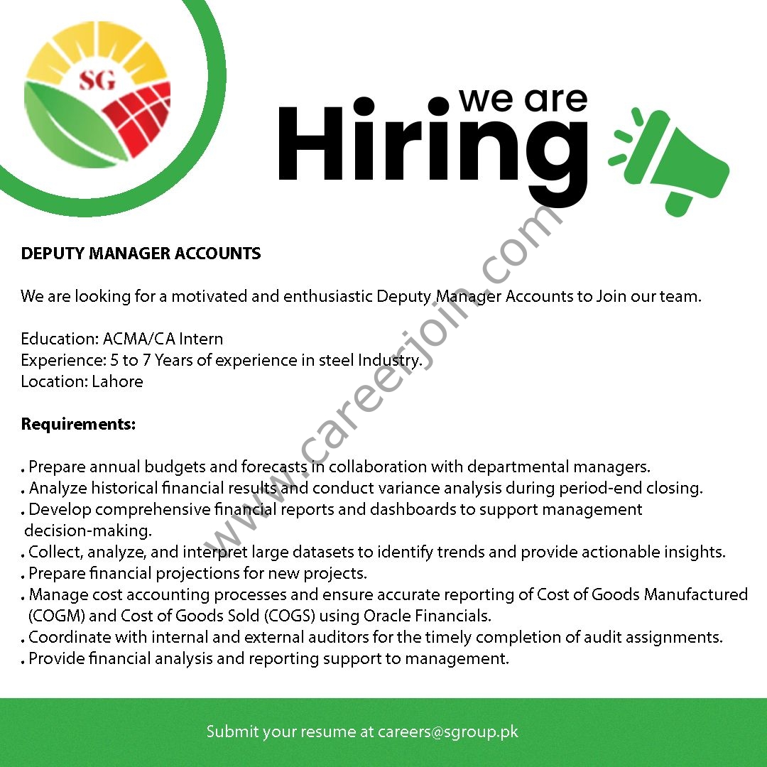 Sharif Group Jobs Deputy Manager Accounts 1