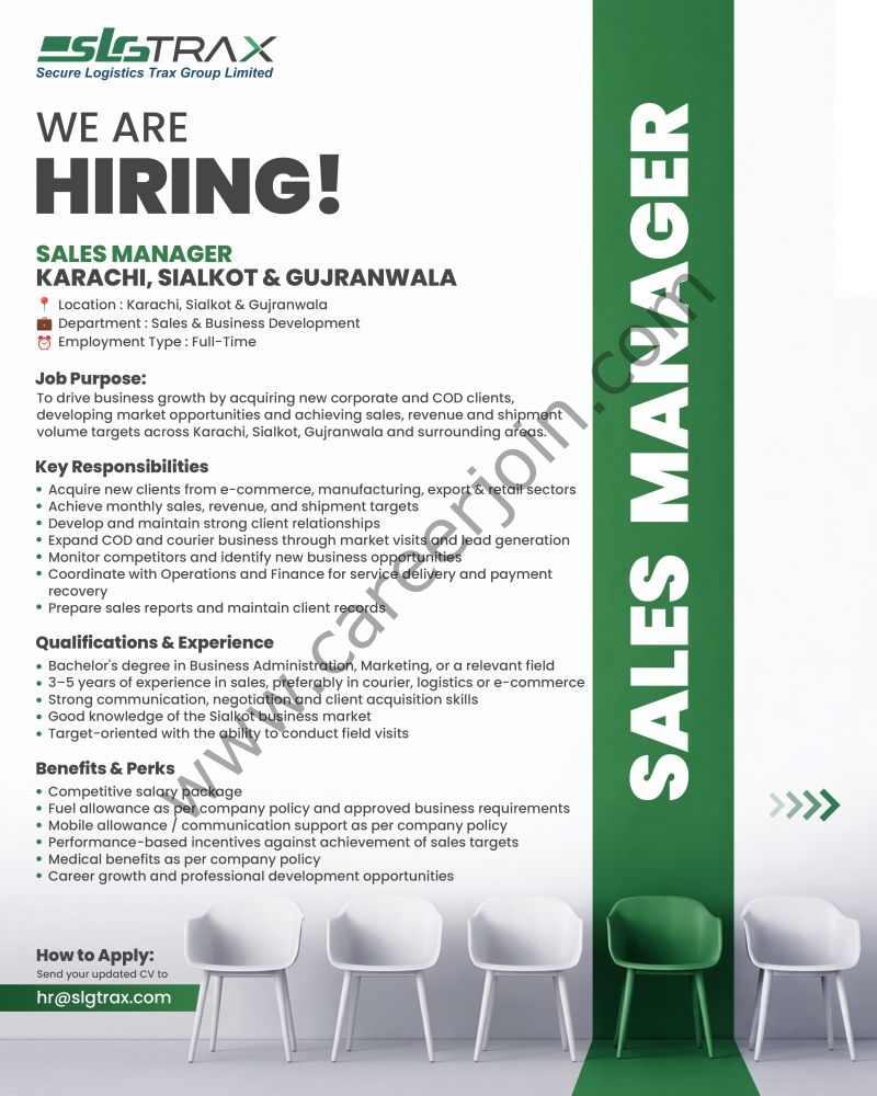 SLG Trax Jobs Sales Manager 1