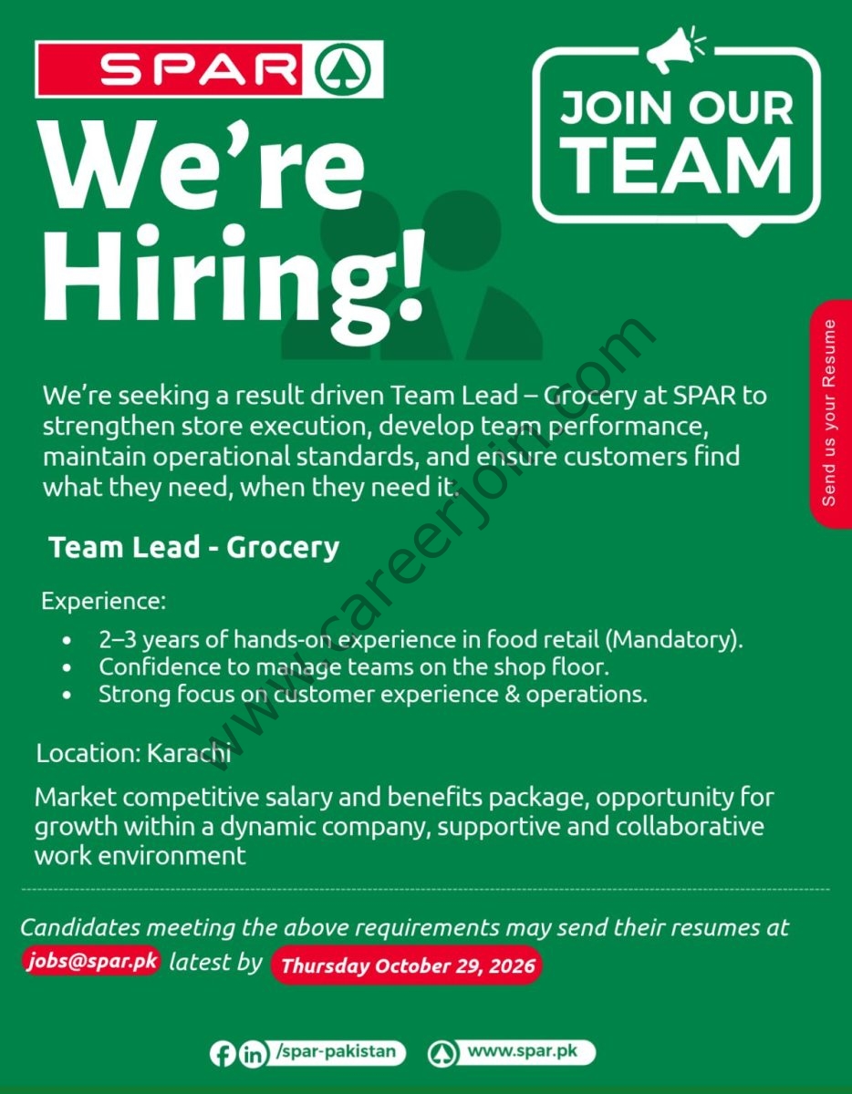 SPAR Pakistan Jobs Team Lead Grocery 1