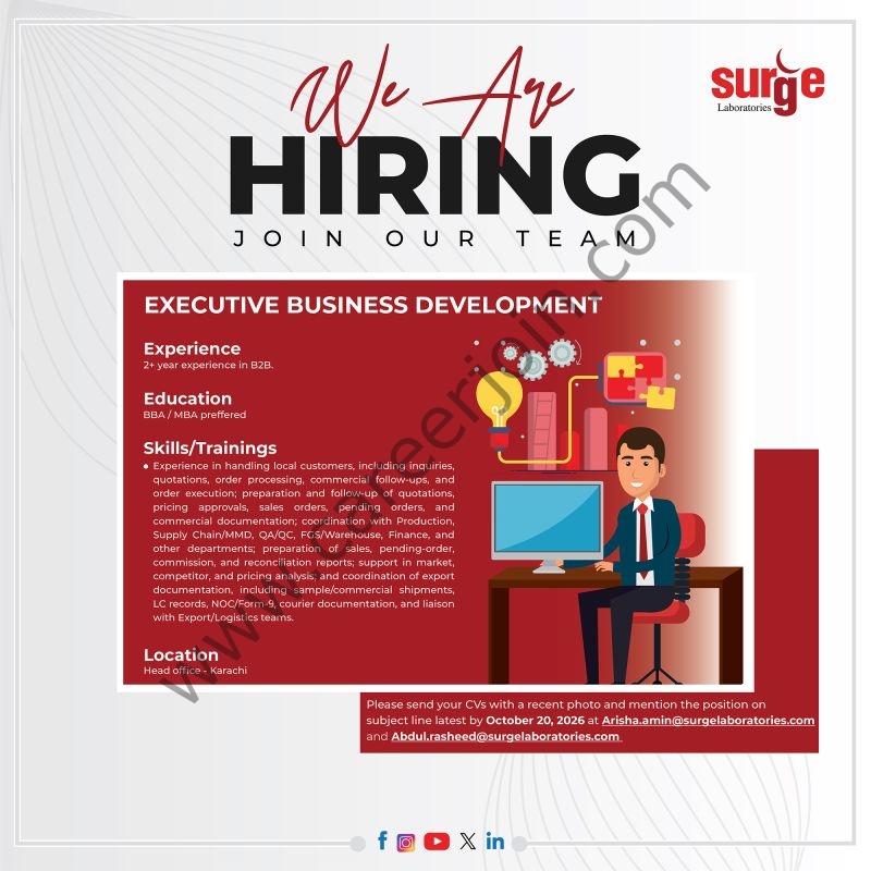 Surge Laboratories Jobs Executive Business Development 1