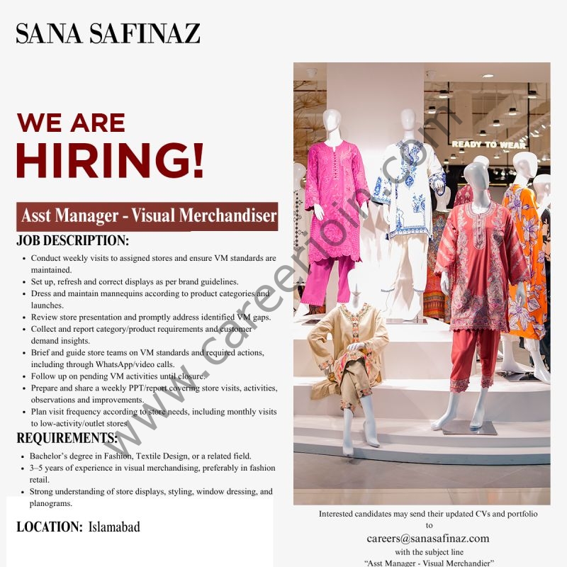 Sana Safinaz Jobs AM Visual Merchandiser 1