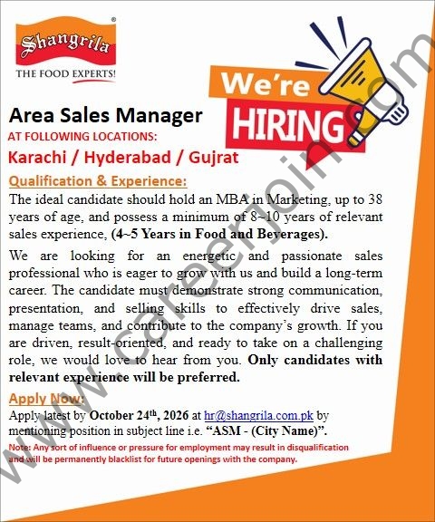 Shangrila Foods Pvt Ltd Jobs 17 October 2026 1