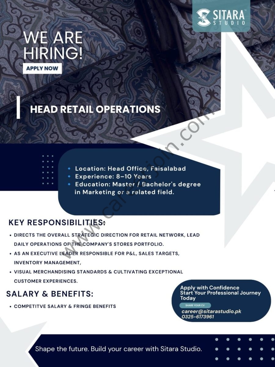 Sitara Studio Jobs Retail Head Fashion 1
