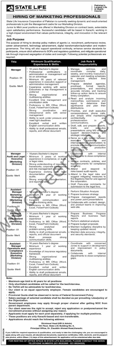 State Life Insurance Corp Jobs 18 October 2026 Dawn 1
