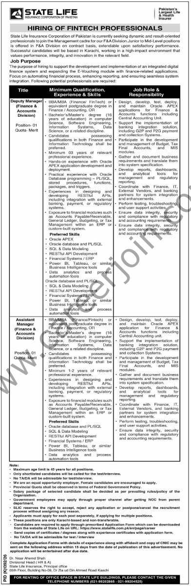 State Life Insurance Corp Jobs 25 October 2026 Dawn 1