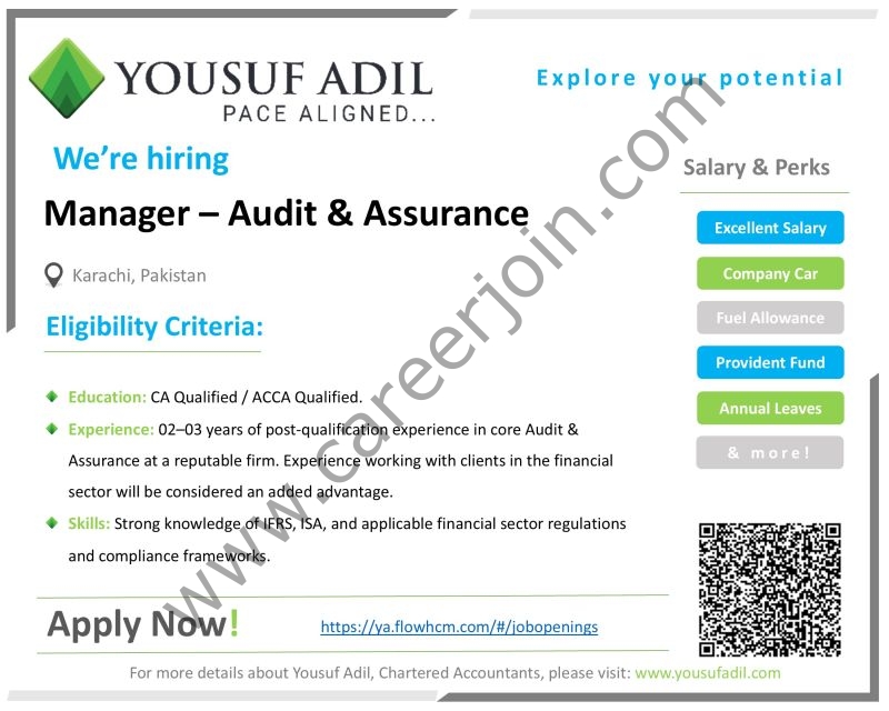 Yousuf Adil Chartered Accountants Jobs Manager Audit & Assurance 1