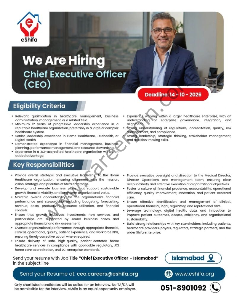 eShifa Jobs Chief Executive Officer CEO 1